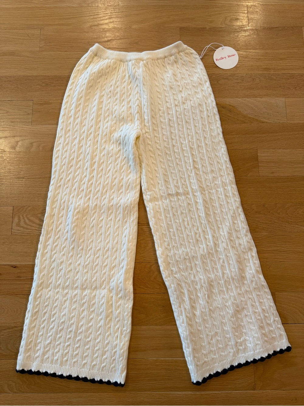Bailey Rose Cream Cable Knit Pants - CS